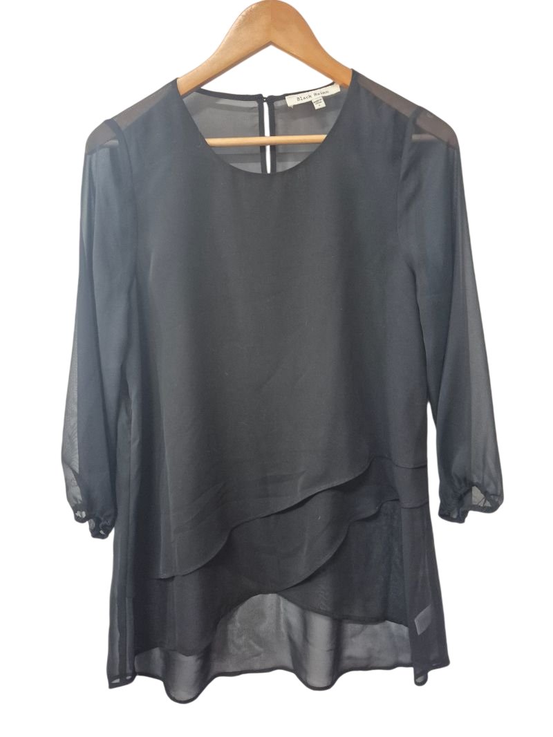 Black Rainn Layered Tunic Long Sleeves
