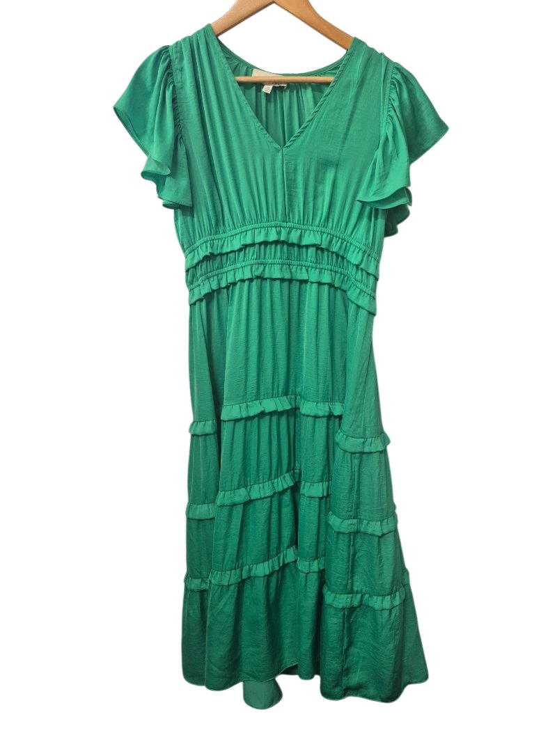 Pinch V-Neck Flutter Sleeve Dresses