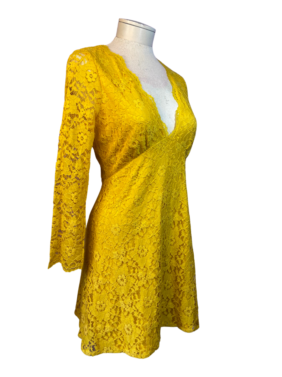 Yellow Lulus Empire Waist Dress, M