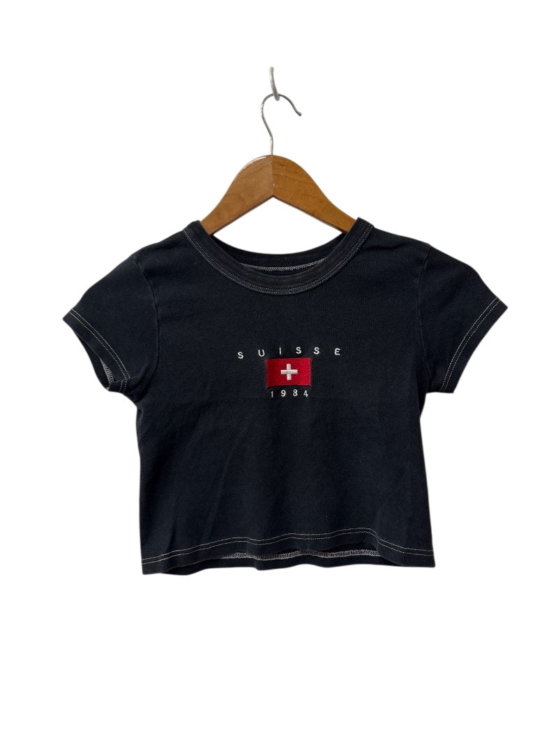 Brandy Melville Graphic Cropped Tee Short Sleeves