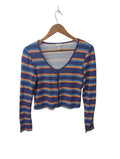 Self E Striped V-Neck Long Sleeves