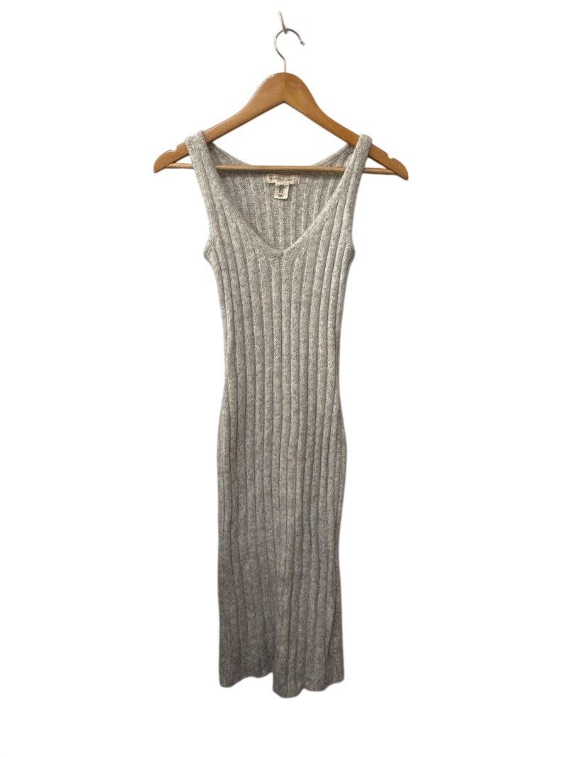 Happily Grey Ribbed V-Neck Dresses