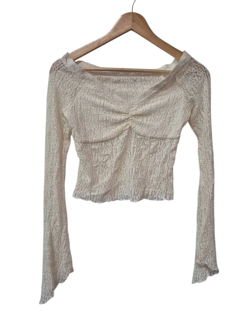 Ruched Boat Neck Long Sleeves