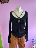 Black H&M Rouched Blouse, S