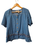 Koret City Blues Button-Up Blouse Short Sleeves