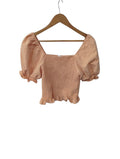 Ces Femme Square Neck Ruffle Short Sleeves