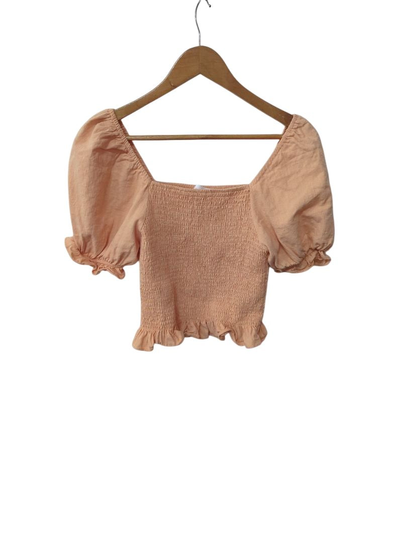 Ces Femme Square Neck Ruffle Short Sleeves