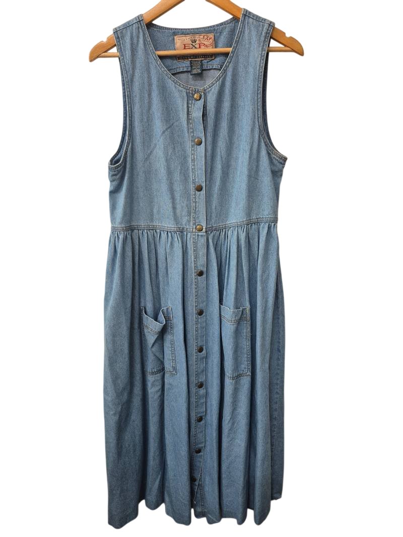 Exp Denim Button Dress Vintage
