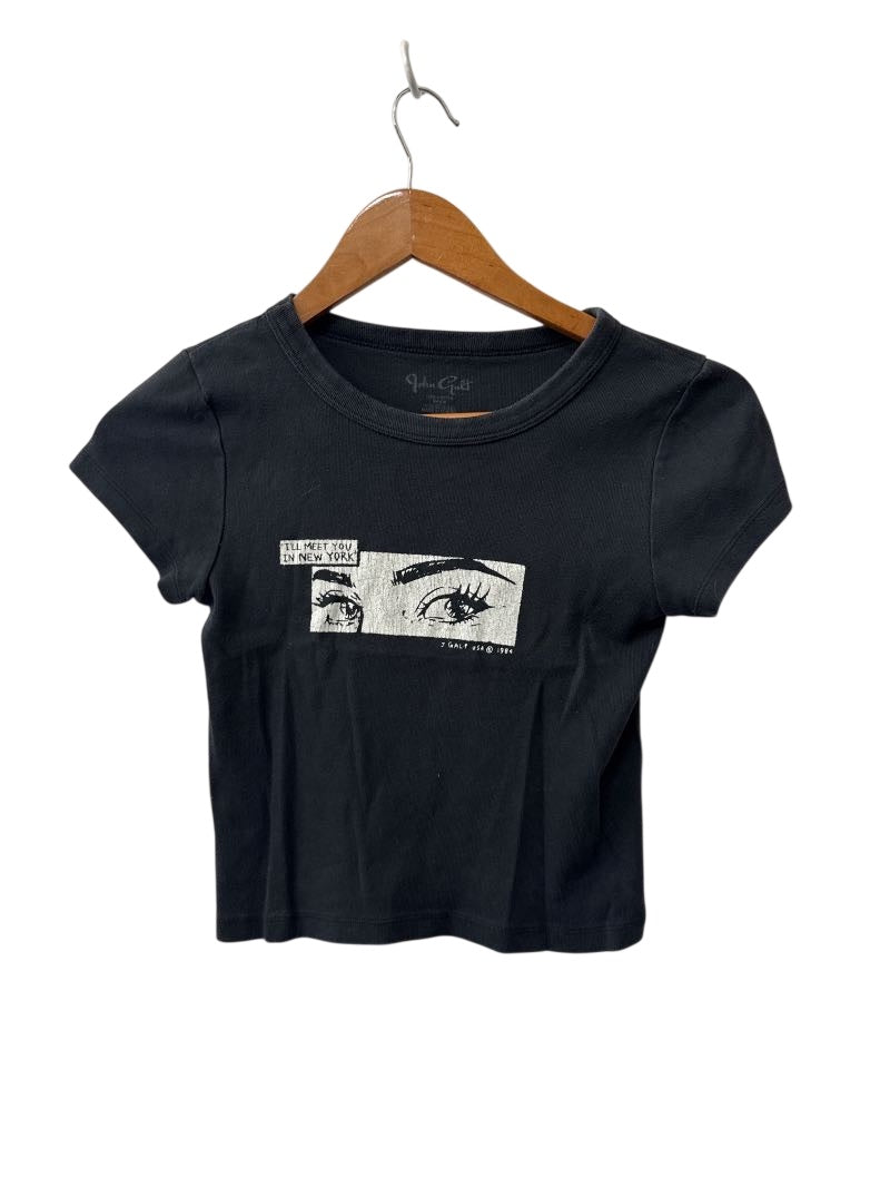 John Galt Graphic Cropped Tee Short Sleeves