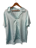Skies are Blue Button-Up Blouse Short Sleeves