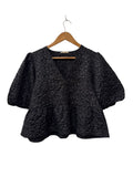 Suncoo V-Neck Peplum Short Sleeves