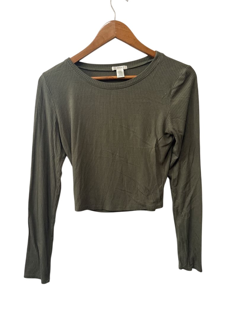 Bozzolo Cropped Ribbed Top Long Sleeves