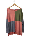 Doublju Color Block Top Long Sleeves
