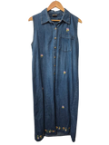 Magic Embroidered Denim Dress Vintage