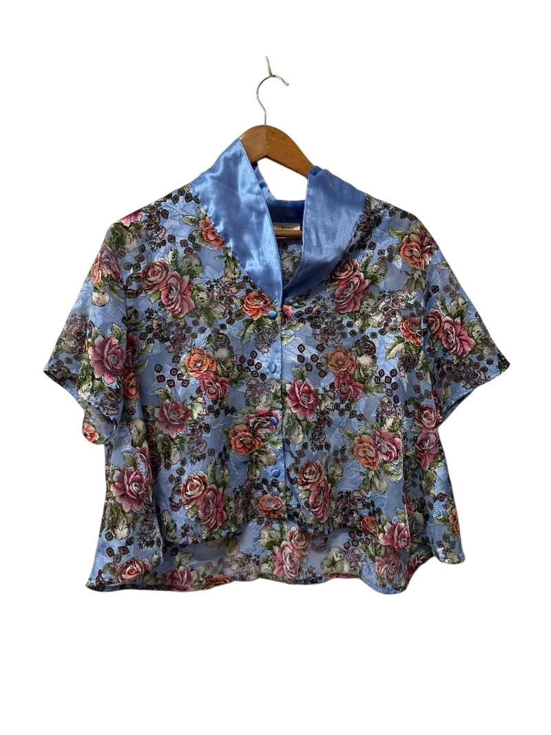 Victoria Seceret Floral Satin Blouse Vintage