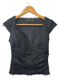 Abercombie & Fitch Lace Ruched Short Sleeves