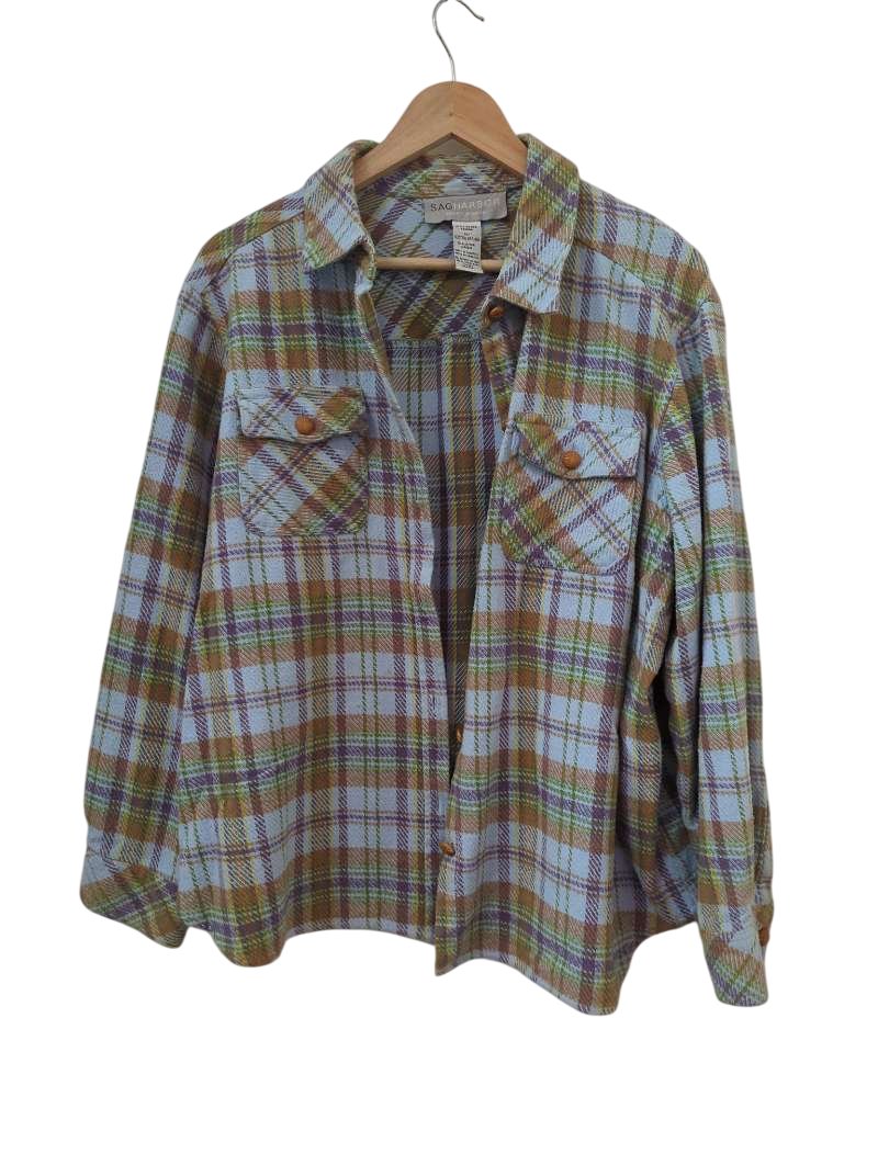 Sag Harbor Plaid Button-Up Vintage