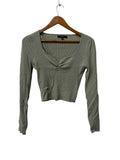 Love Tree Ruched Cropped Long Sleeves