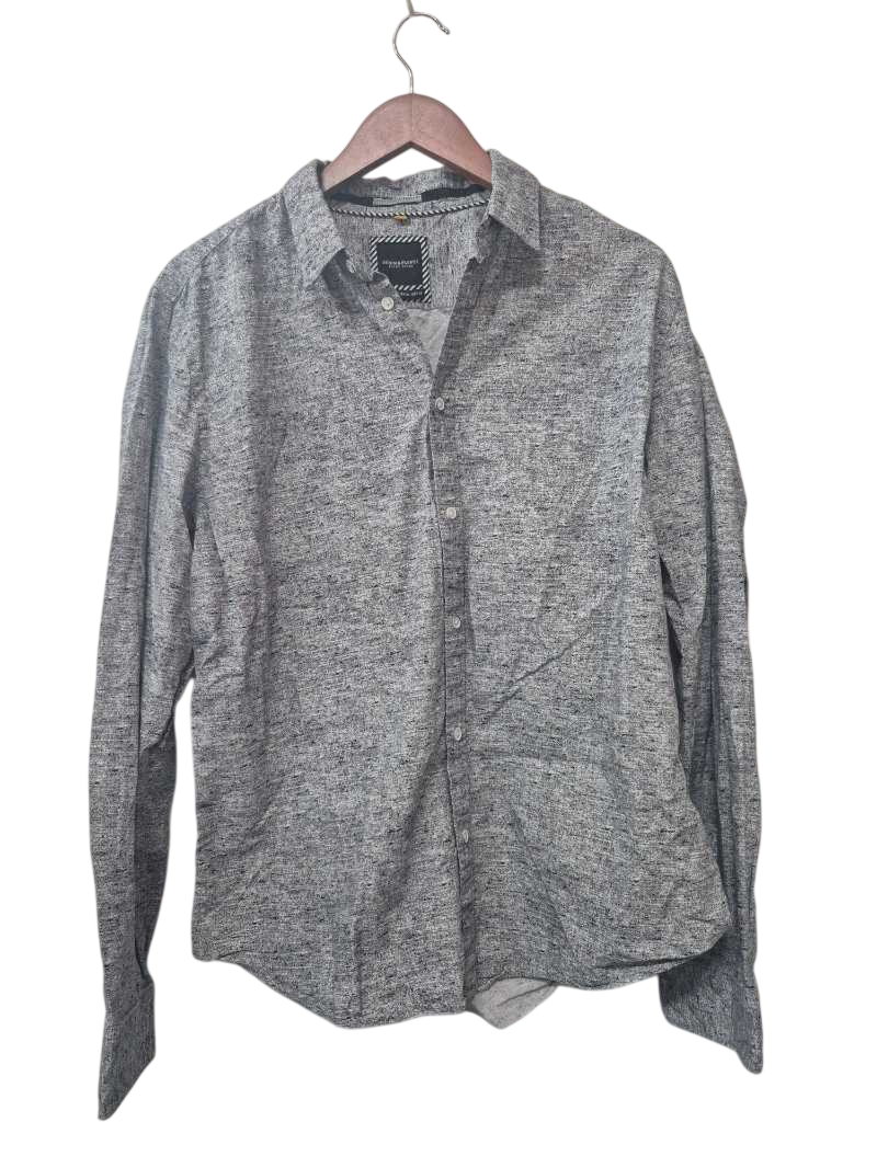 Denim & Flower Button-Up Shirt Men's