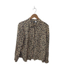 Divided Button-Up Blouse Long Sleeves