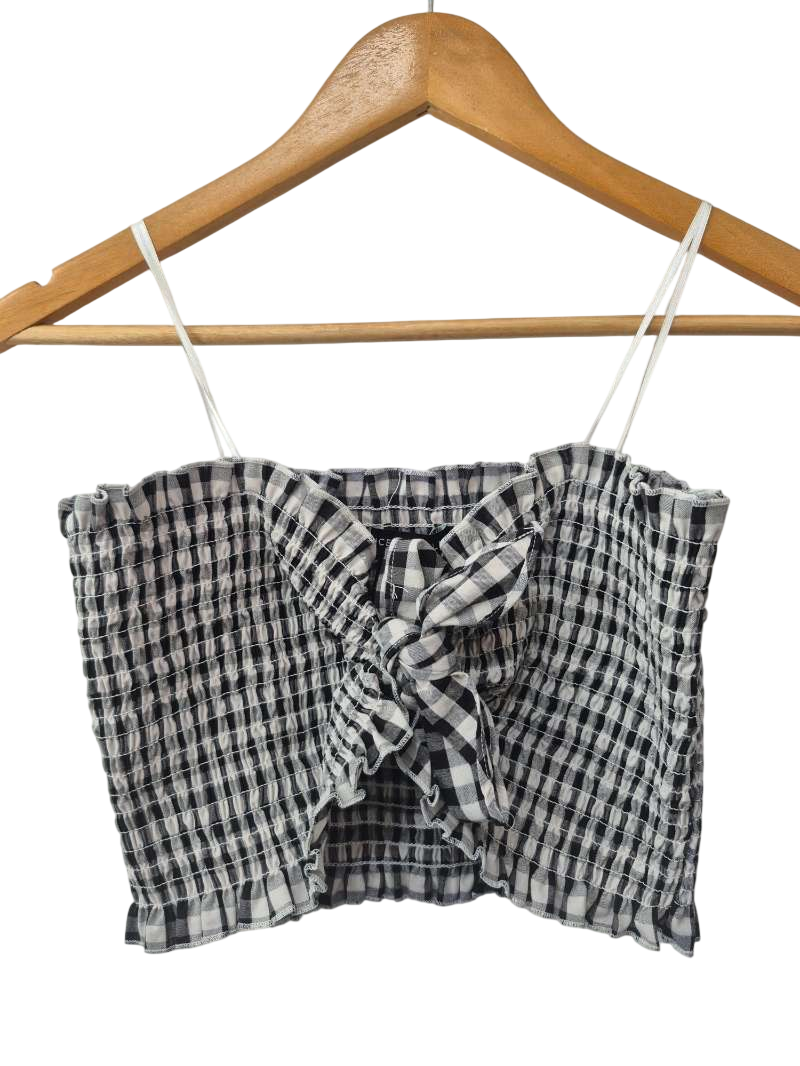 Sincerely Jules Gingham Tie-Front Tanks