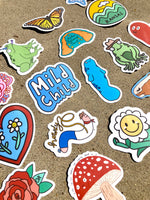 Mild Child Sticker | Wild Child Sticker | Introvert Sticker | Cute Sticker | Homebody Sticker | Funny Blue Quote Sticker | Shop Frankie Sue
