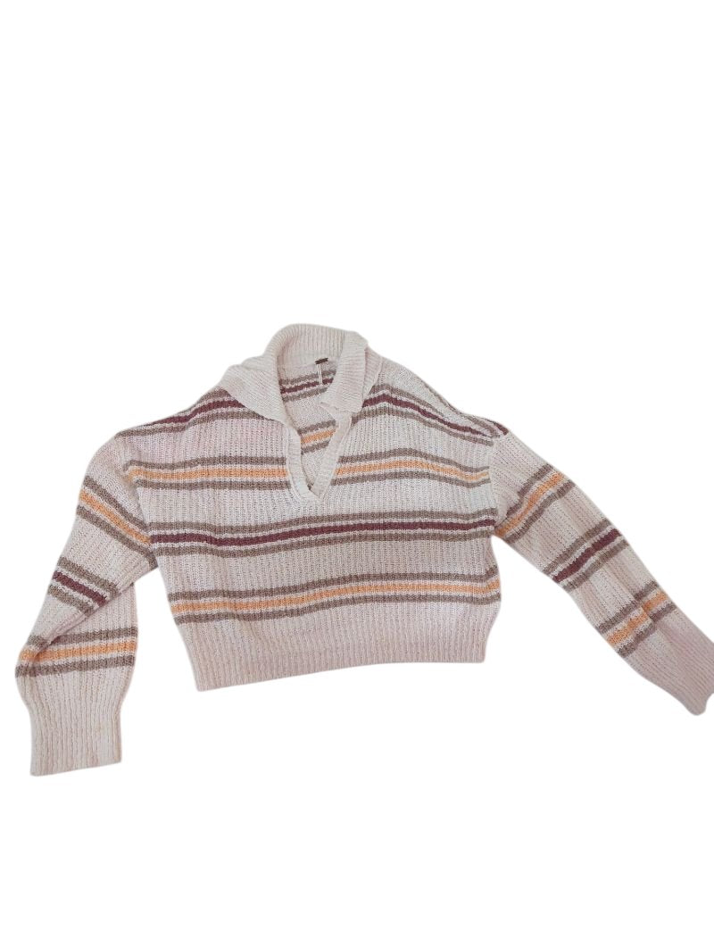 Free People Striped V-Neck Sweaters