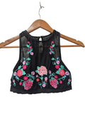 Ann Gale Embroidered Crop Tanks