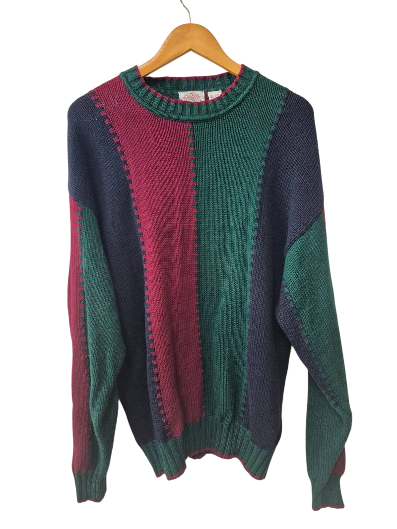 Cape Isle Knitters Vintage Colorblock Sweater Vintage