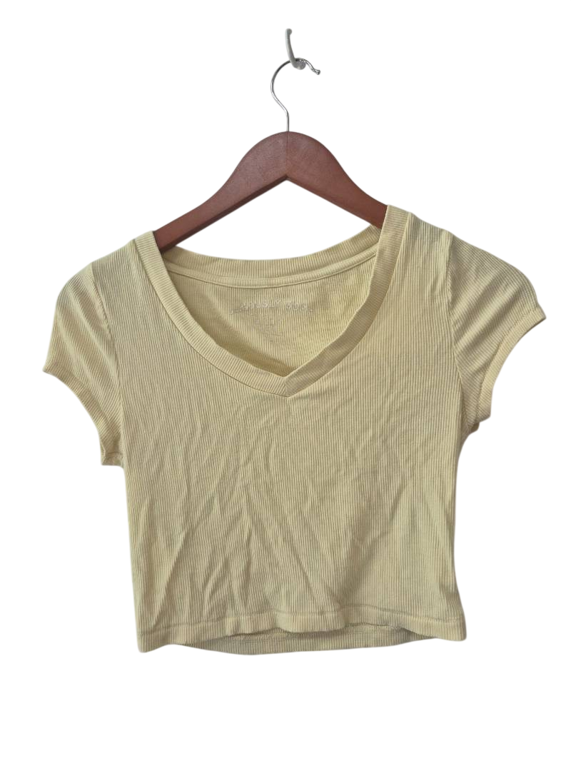 Aeropostale Ribbed V-Neck Short Sleeves