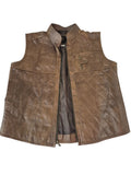 Imperiale Sleeveless Leather Vest Outerwear