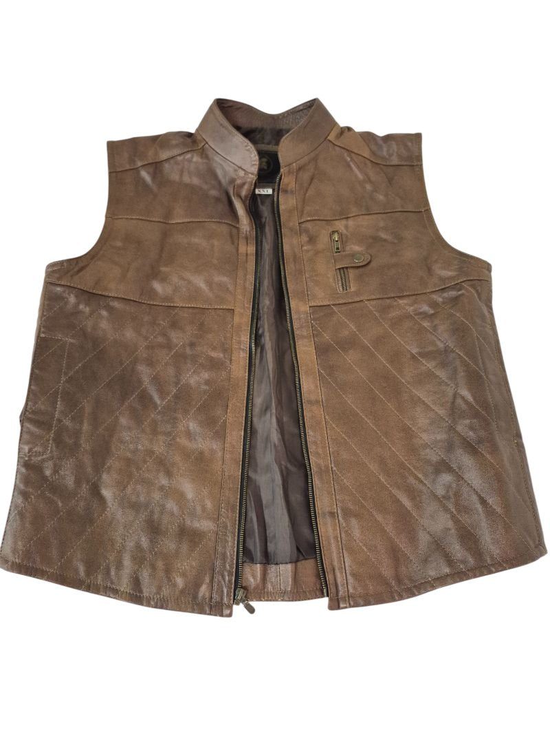 Imperiale Sleeveless Leather Vest Outerwear