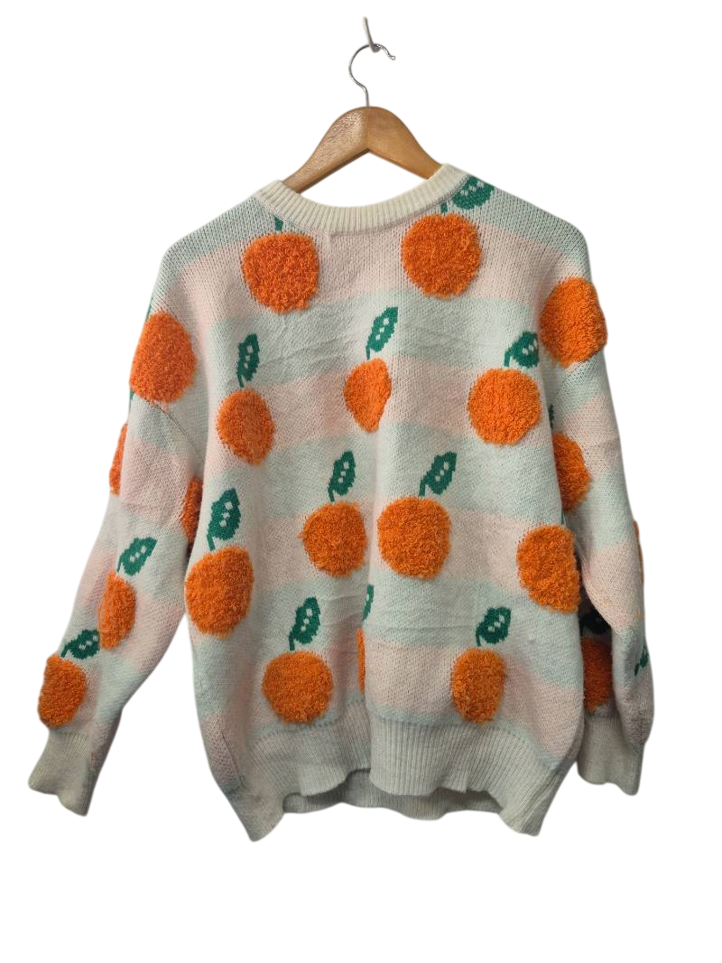 Fruit Print Pullover Sweaters