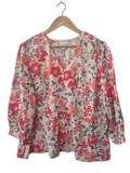 Liz Claiborne Floral V-Neck Long Sleeves