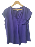 Liz Claiborne Split Neck Top Short Sleeves