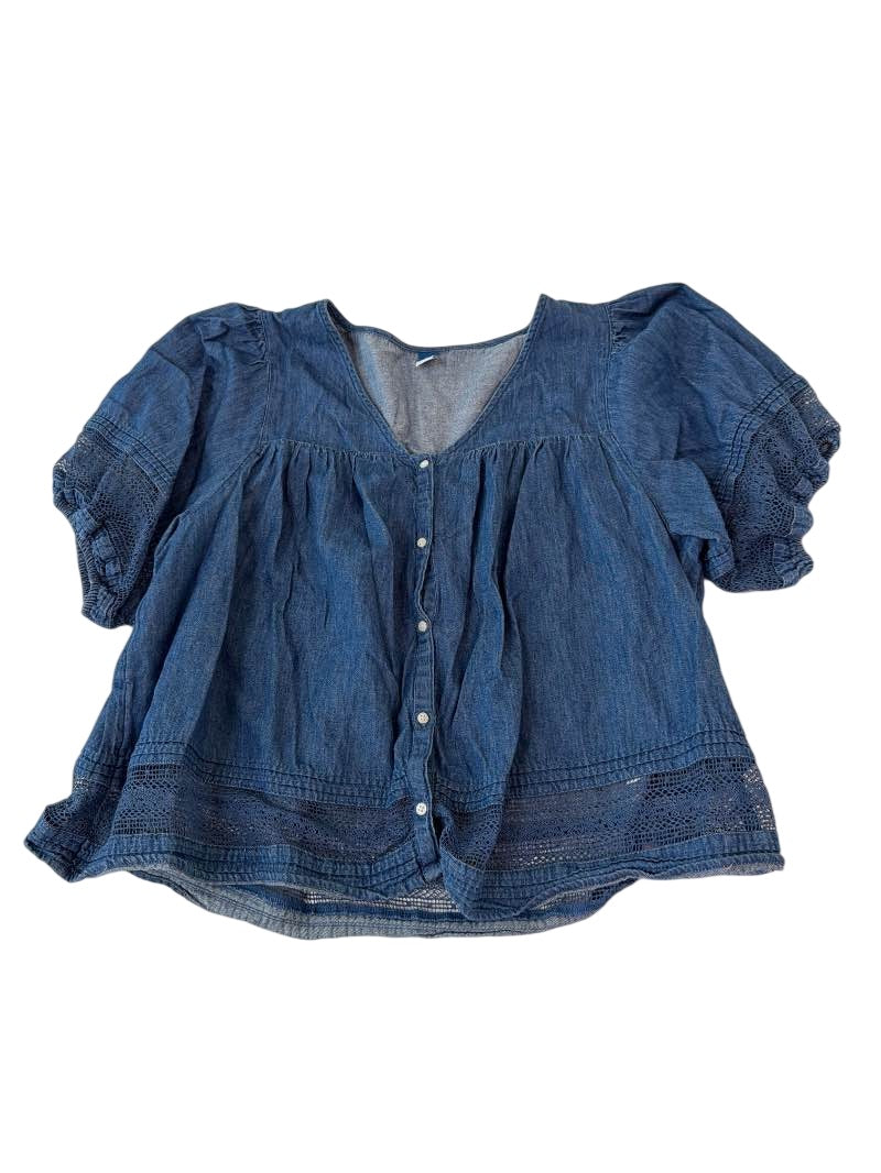 Old Navy Button Front Blouse Short Sleeves