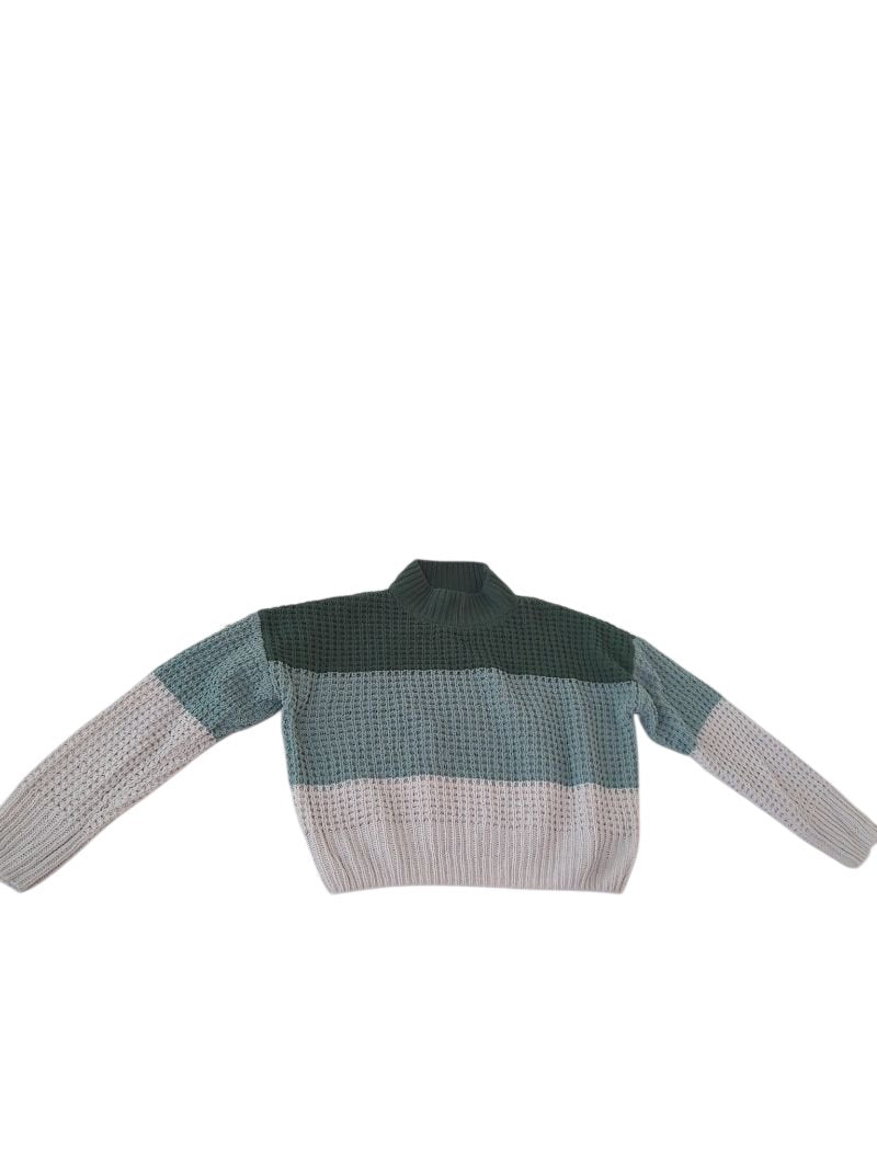 Pink Rose Color Block Sweater Sweaters