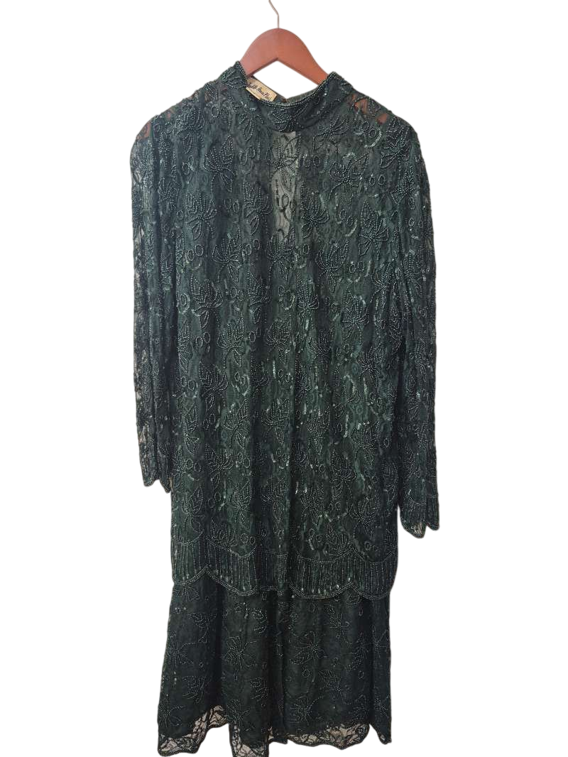 Judith Ann Plus Beaded Lace Dress Vintage