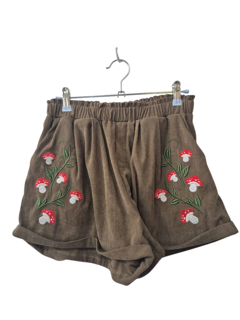 Shein Embroidered Corduroy Shorts