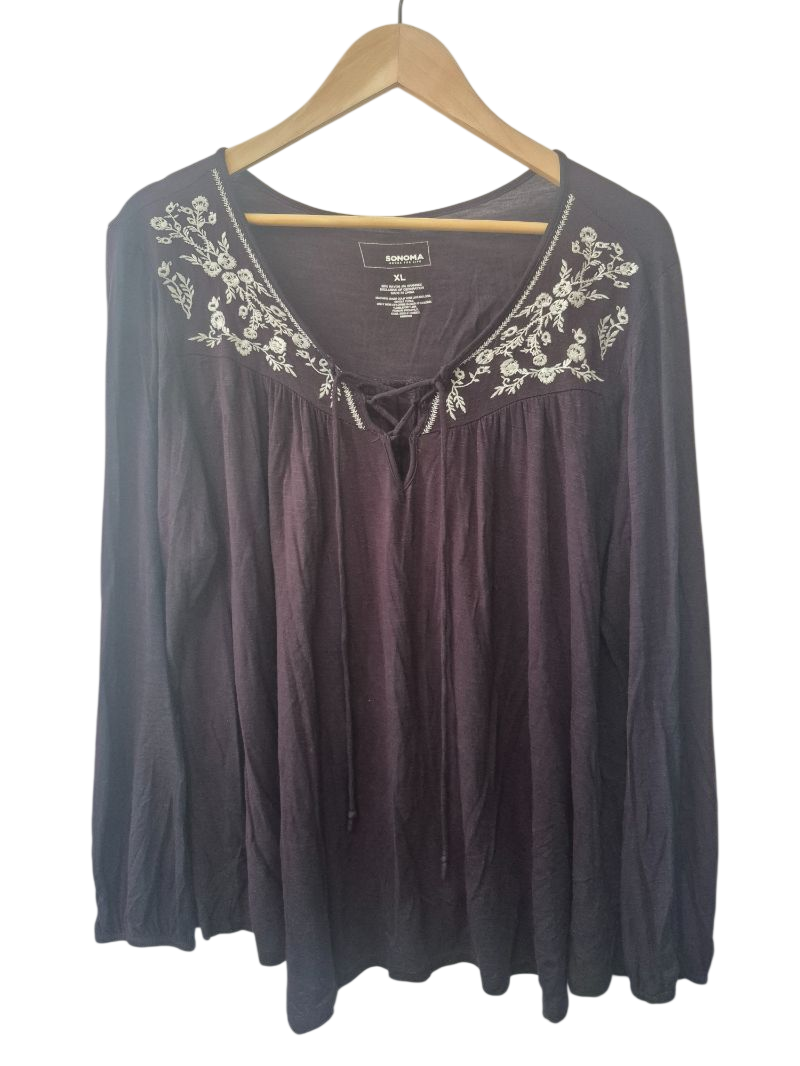 Sonoma Embroidered Tunic Long Sleeves