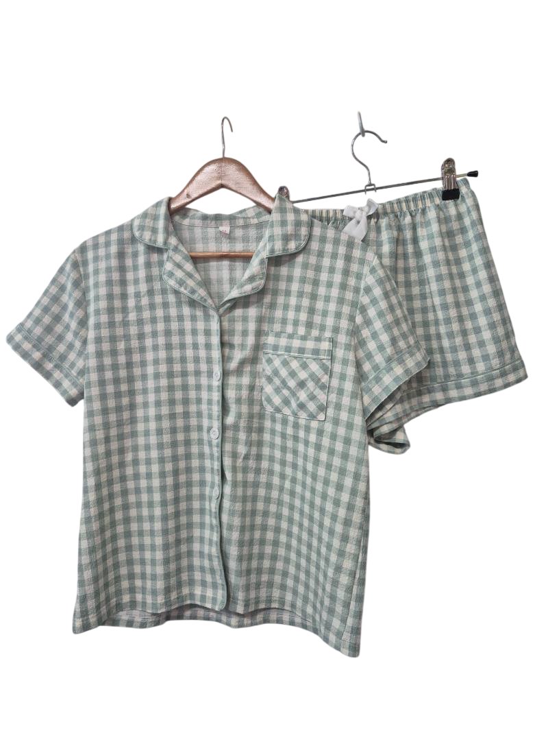 Plaid Short Sleeve Set