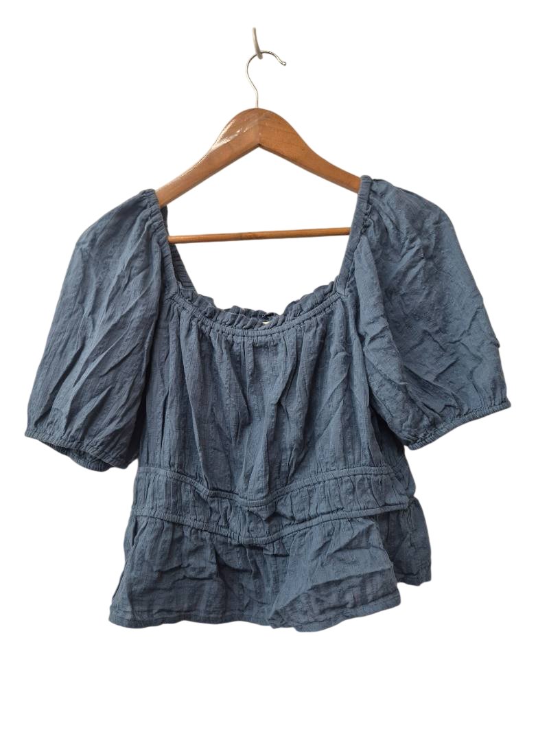 a.n.a Smocked Puff Sleeve Short Sleeves