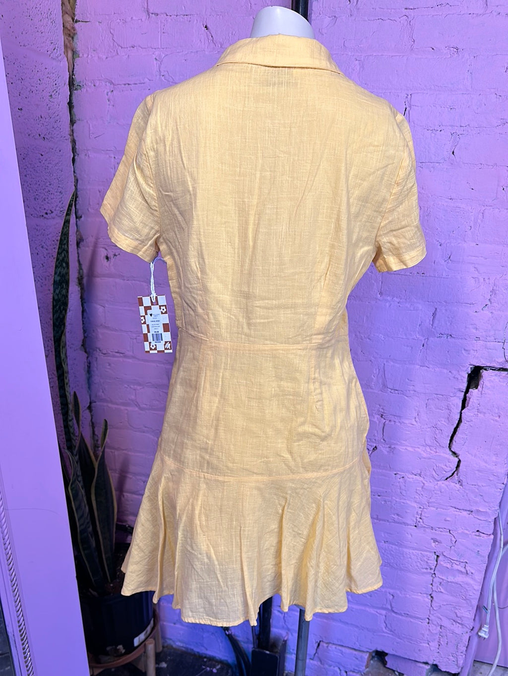 Yellow Urban Outfitters Shirt Dress, S