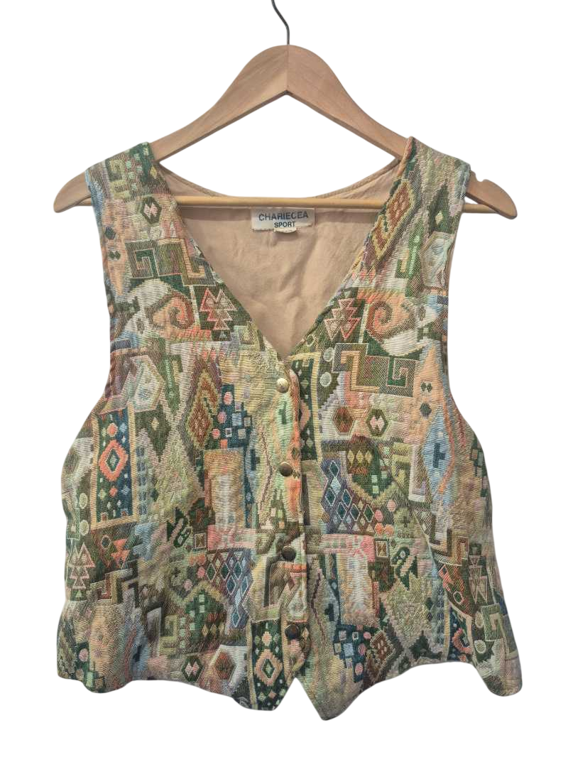 Chariecea Vintage Patterned Vest Vintage