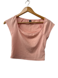 Shein Ribbed Scoop Neck Short Sleeves
