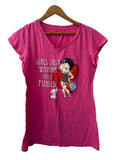 Betty Boop V-Neck Graphic Tee Short Sleeves