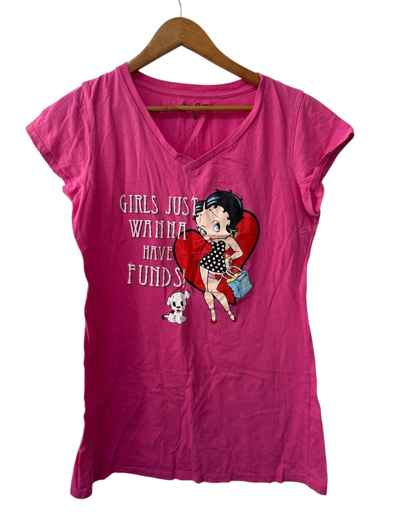 Betty Boop V-Neck Graphic Tee Short Sleeves