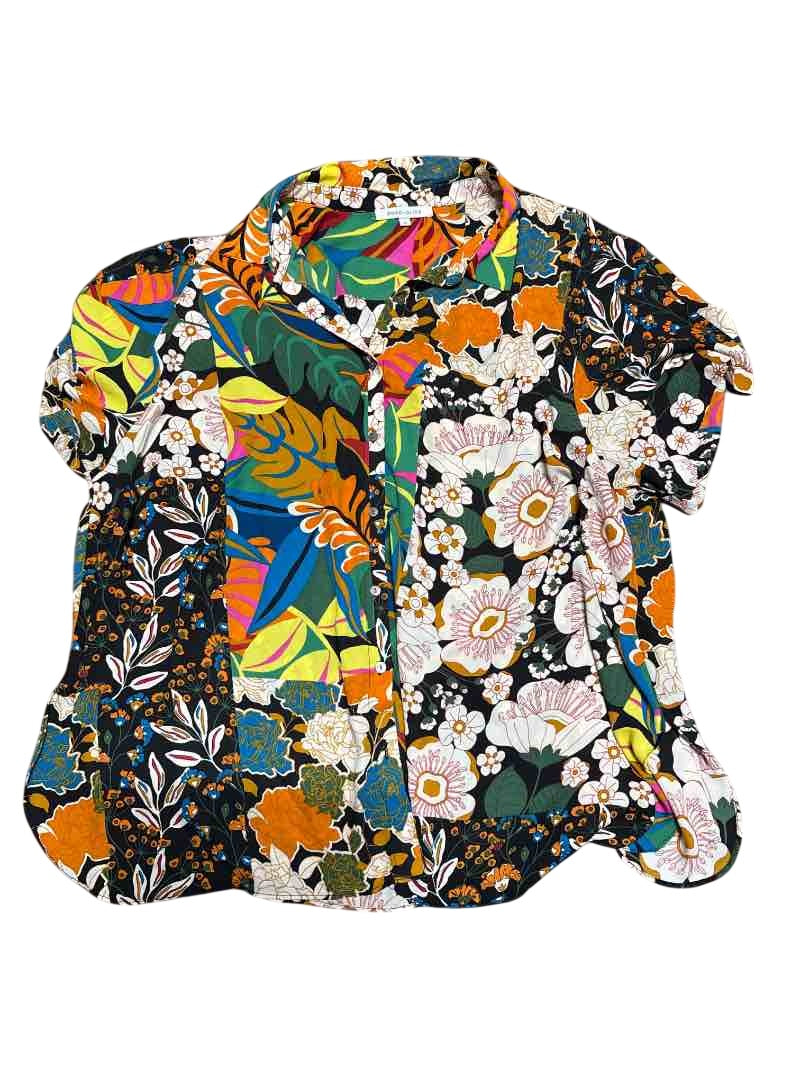 Rose + Olive Button-Up Floral Short Sleeves