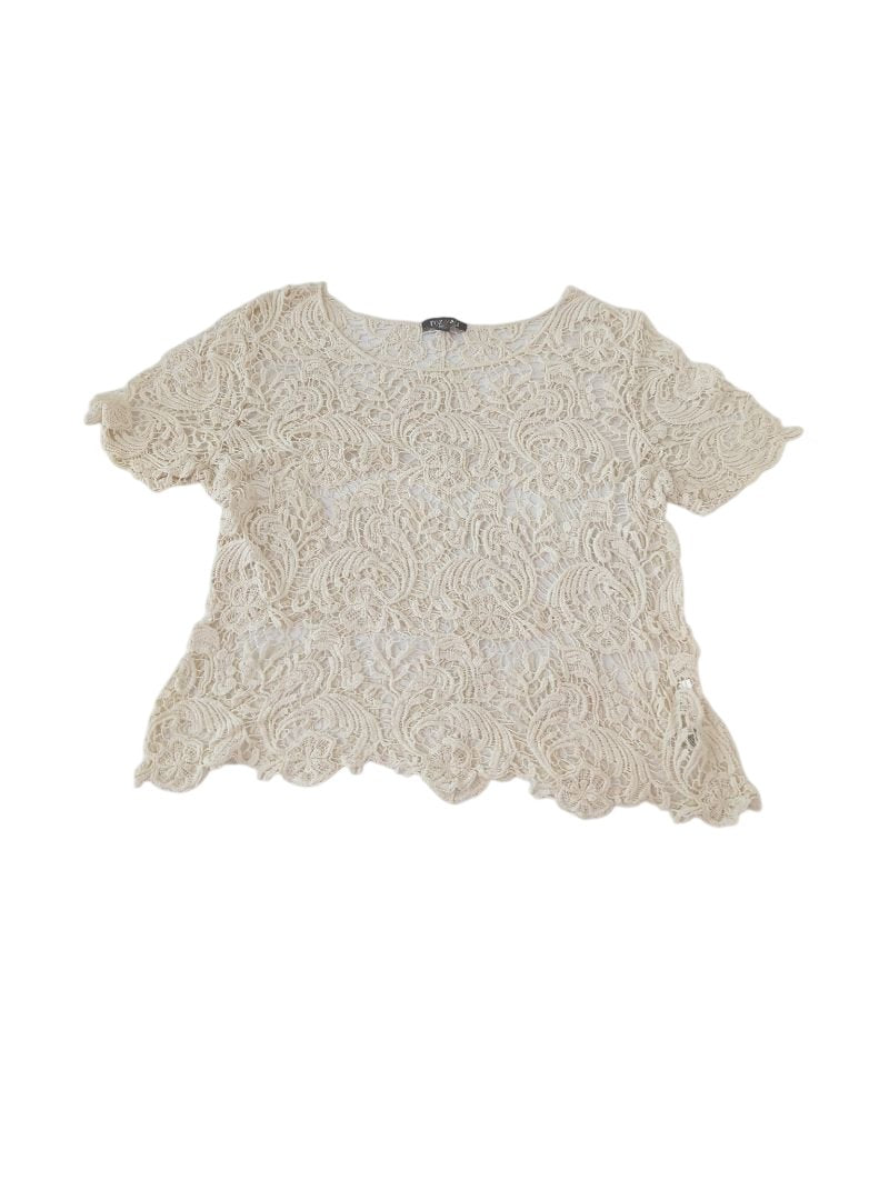Roz&Ali Lace Overlay Short Sleeves