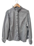 Divided Ruffled Button-Up Long Sleeves